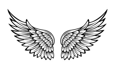 vector angel wings tribal tattoo	
