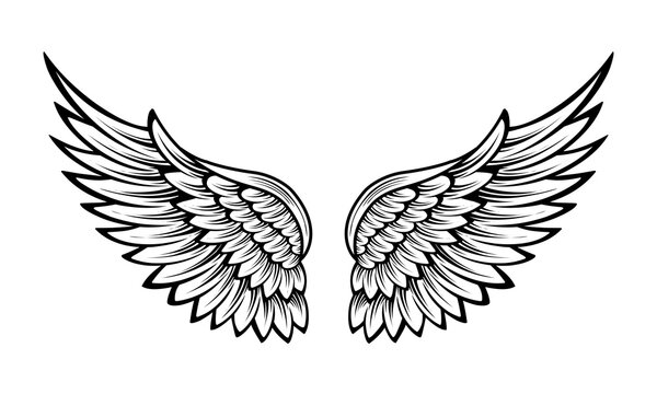 vector angel wings tribal tattoo	