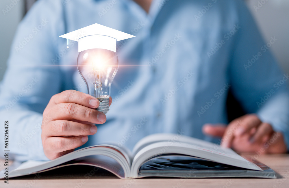 Aufkleber concept of business education. concept of online education. online education training and e-learning