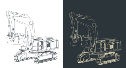 Excavator illustrations © blacklight_trace