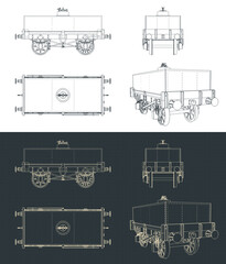Rectangular tar tank wagon blueprints
