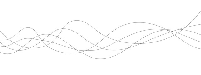 Abstract wavy black curved line on white background.	Abstract wavy seamless thin liens background. Vector illustration.