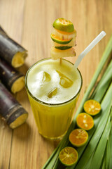 Nuoc mia is Vietnamese sugarcane juice. In the tropical country, this is a typical organic summer...