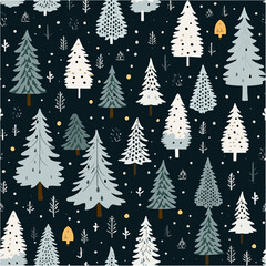 Obraz premium Winter forest pattern