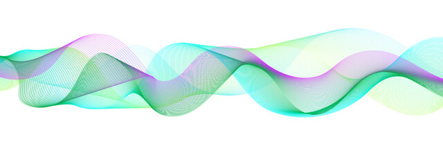 Abstract colorful glowing wave curved lines background.  Abstract frequency sound wave lines and technology curve lines background. Design used for banner, template, science, business and many more.