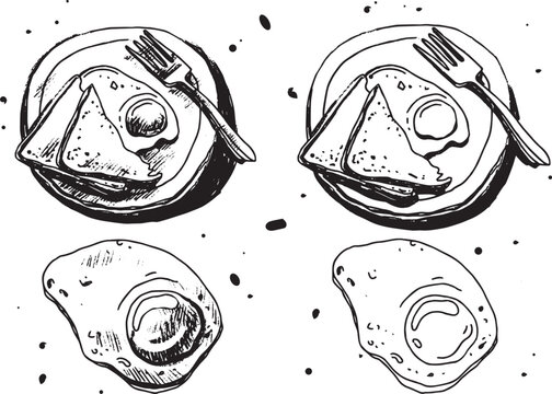 Hand drawn breakfast for healthy lifestyle design.