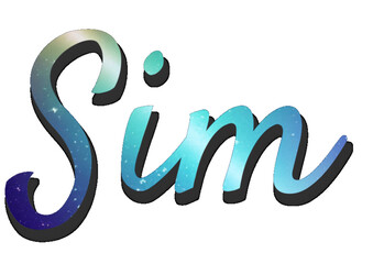 Sim - yes in portuguese - ideal for websites, emails, presentations, advertising, labels, stickers, postcards, Sim - yes in portuguese - ideal for websites, emails, presentations, advertising, labels,