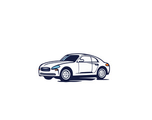 Vector illustration of cartoon typical car on isolated background
