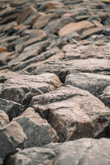 Textured rock at the shore