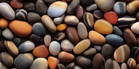 River pebbles background. Generative AI