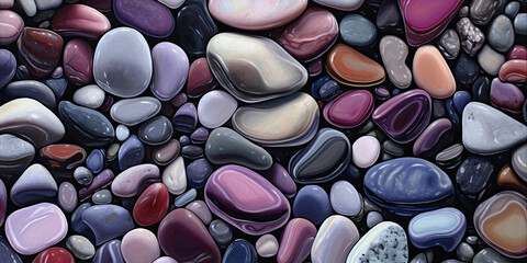 Obraz na płótnie Canvas River pebbles background. Generative AI