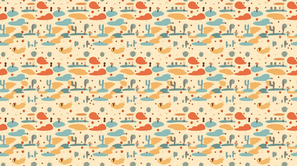 Seamless desert pattern, created with AI Generative Technology