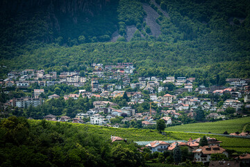 Naklejka premium Beautiful view of Eppan/Appiano and its surroundings in South Tyrol, Italy.