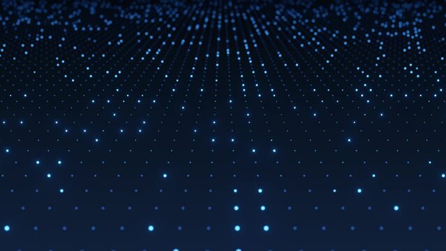 Technology Grid Dot Flickering Floor Background Particle Animation Futuristic Video 3d render