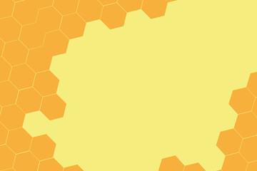 Abstract yellow orange beehive raster background plate icon. Honeycomb bees hive cells pattern sign. Funny bee honey shapes vector icons for banner, card or wallpaper. Fun texture hexagon cell signs.
