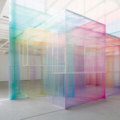 architecture transparent landscape of transparent walls