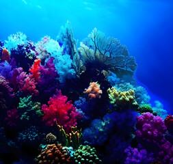 Naklejka na ściany i meble Coral Reef in Sea