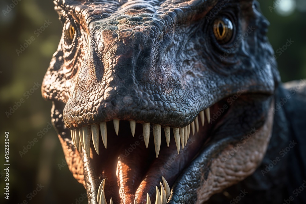 Poster dinosaur close-up. generated by ai.