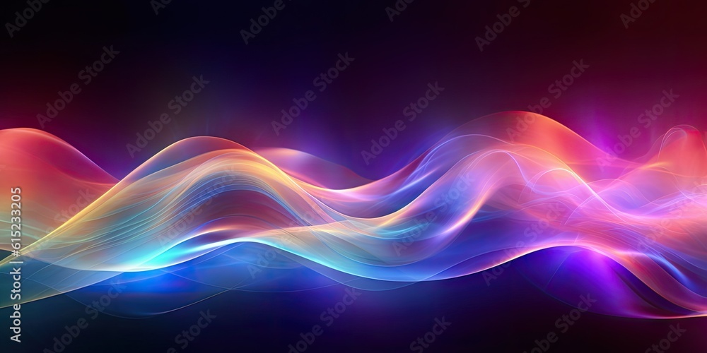 Poster abstract light shaped wave background generative ai