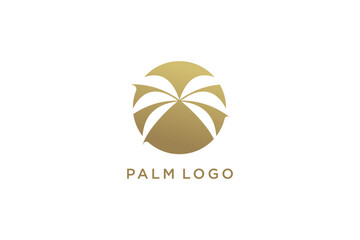 Palm tree logo design vector with modern concept