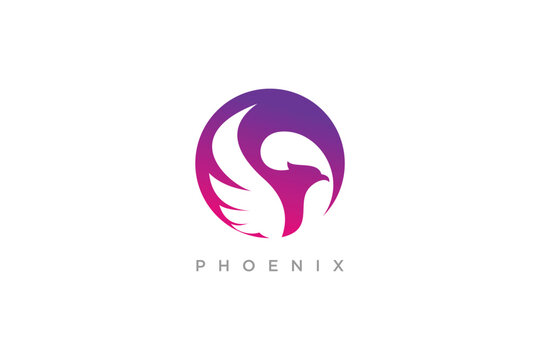 Phoenix logo design vector with modern creative concept