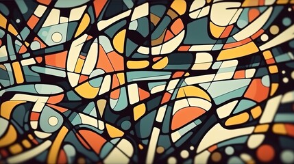 Abstract colorful geometric patterns . Fantasy concept , Illustration painting.