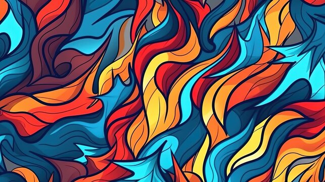 Abstract patterns with bold colors . Fantasy concept , Illustration painting.