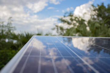 Renewable energy technology concept. Solar panels used in the agricultural industry are solar energy.
