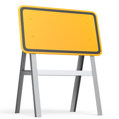 Road traffic signs on stand isolated on white background.