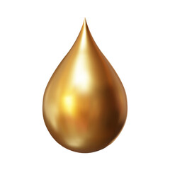 Fototapeta premium 3d gold drop on isolated background. Vector illustration.