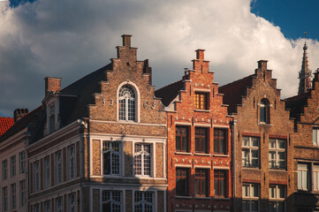 Fototapeta na wymiar Colorful houses in Bruges, Belgium