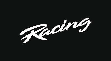 Racing lettering vector graphic apparel clothing prints eps svg png. Typography Fonts graphics designs posters stickers. Download it Now in high resolution format and print it in any size