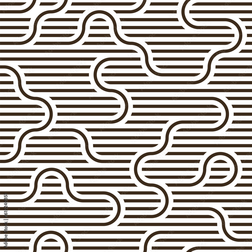 Poster seamless linear vector geometric minimalistic pattern, abstract lines tiling background, stripy weav