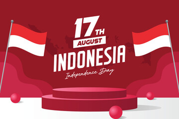 Vector Indonesia Independence Day Dirgahayu Kemerdekaan Banner Template