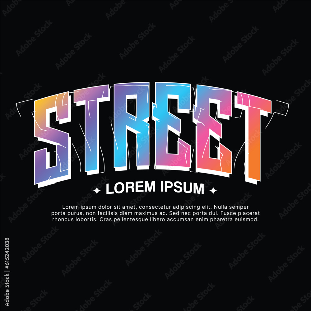 Wall mural Vector tshirt design street wear style text effect