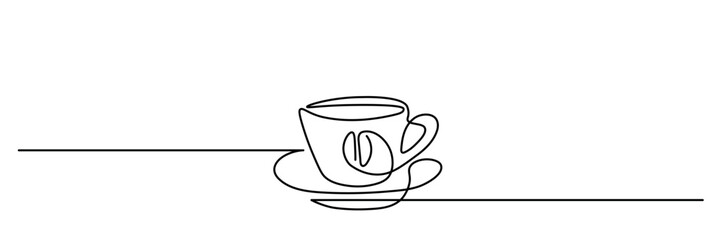 Linear covey drink, doodle sketch, in one line. The concept of simplicity. Tea, coffee, cocktail.