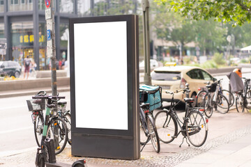 Billboard in the center of Berlin on a well-known shopping street.