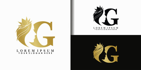 face beauty logo design with letter concept