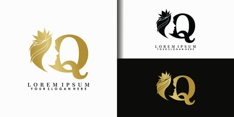 face beauty logo design with letter concept