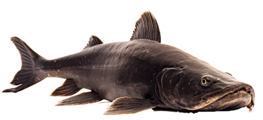Catfish isolated on the transparent background PNG. AI generative.