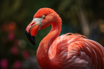 Obraz premium flamingo in nature close-up. AI generated.