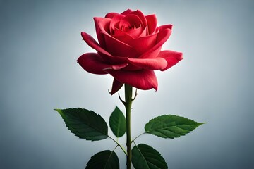 red rose on a green background  generated by AI technology 