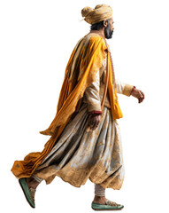 man in hindu outfit  isolated on the transparent background PNG. AI generative.