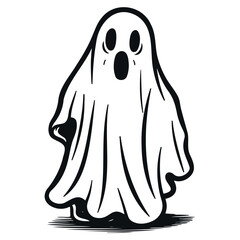 Cute ghost isolated, Vector Halloween concept, Cartoon Ghosts, Spooky vector