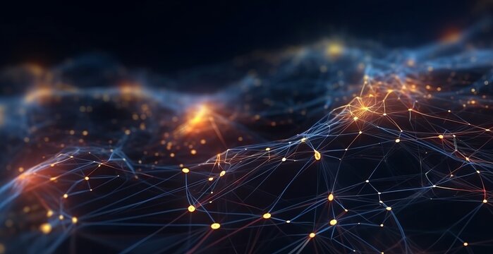 Illustration of a complex network of interconnected lines