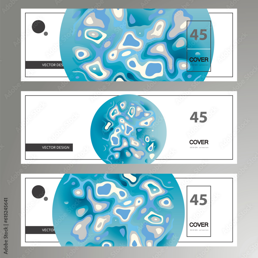 Poster Abstract dynamic gradient. Vector graphic elements in modern style. Brochure with liquid shapes Amoeba forms. Vector illustration