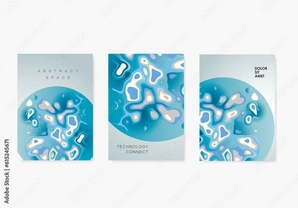 Poster abstract modern graphic elements. dynamical blue forms and sahapes. vector banners with flowing liqu