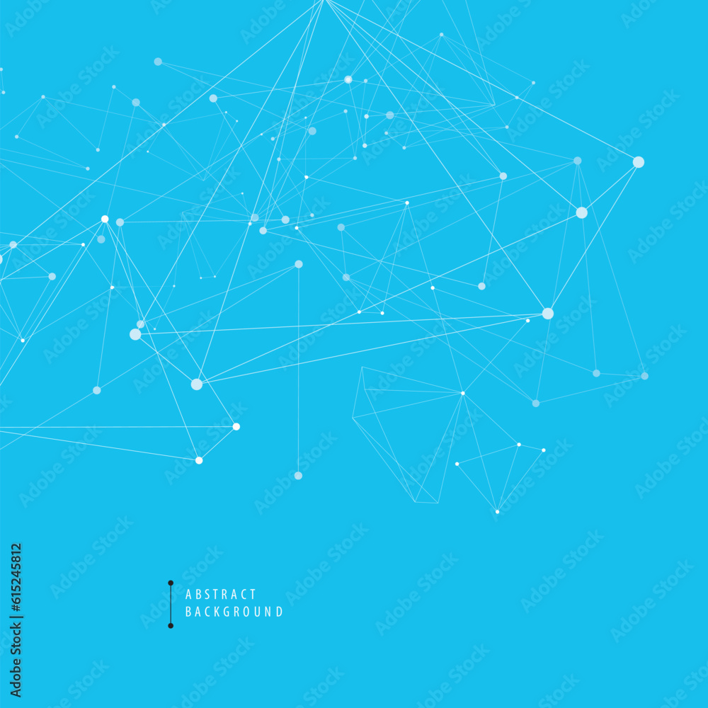 Poster network connecting dots and lines. science and technology background. vector modern illustration