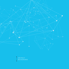 Network connecting dots and lines. Science and technology background. Vector modern illustration