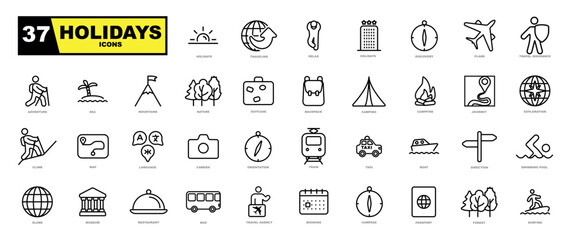 Fototapeta na wymiar This vector icon set consists of 36 beautifully designed holiday-themed icons.